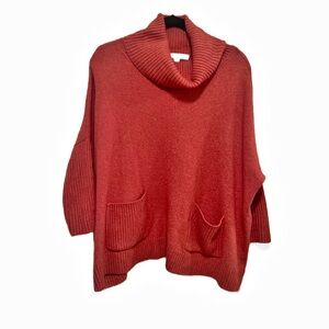 LOFT Bold Rust Cowl Neck Sweater